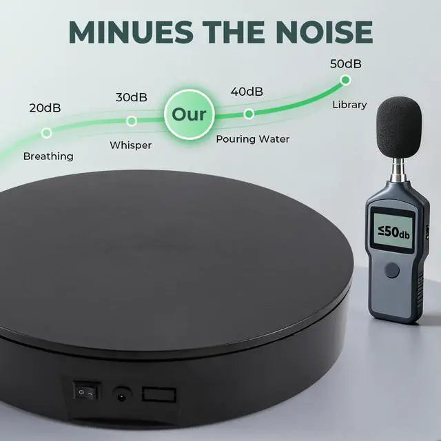 Alt view image 6 of 6 - Photography Turntable 13.7inch/110lb with Remote Control | Motorized Rotating Display Stand, 360 Degree for Product Photography, Video Shooting, 3D Scanning and Commercial Exhibition