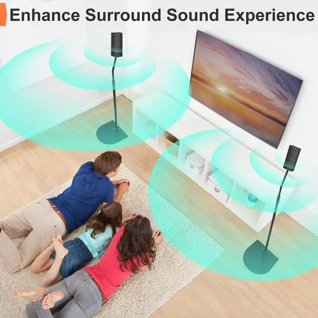 Alt view image 5 of 6 - Adjustable Stand for Bose Speaker Stands with Slideconnect Bracket, for UB-20, UB-20 II, WB-50 II, UFS-20 II, UTS-20 II, CM520, CineMate II, GS II, Speaker Floor Stands, Pack of 2