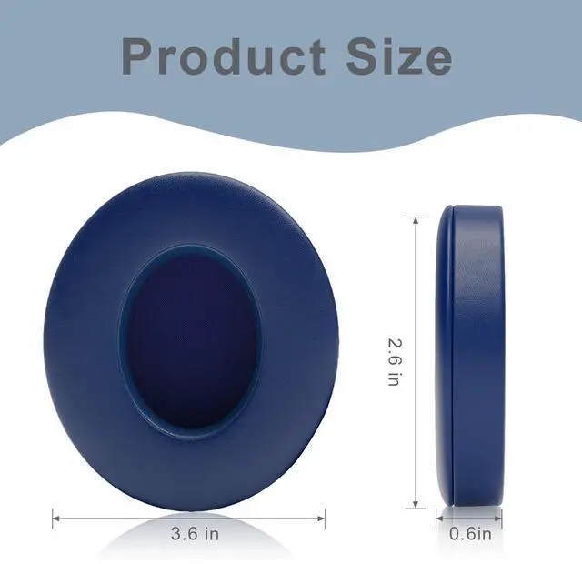 Alt view image 6 of 6 - Replacement Ear Pads for Beats Studio 3 / Studio 2, EarPads for Studio3 / Studio2 Wireless Over-Ear Headphones, Blue