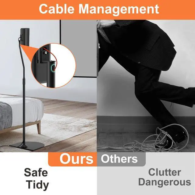 Alt view image 6 of 6 - Adjustable Stand for Bose Speaker Stands with Slideconnect Bracket, for UB-20, UB-20 II, WB-50 II, UFS-20 II, UTS-20 II, CM520, CineMate II, GS II, Speaker Floor Stands, Pack of 2