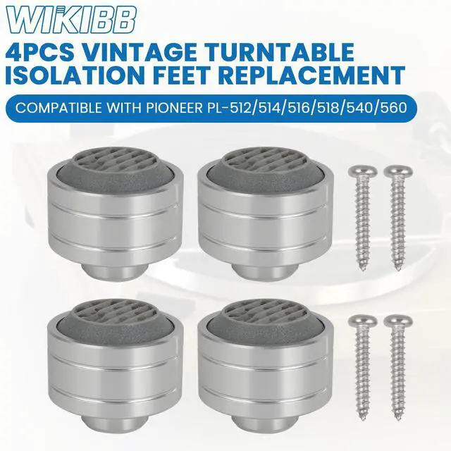 Alt view image 2 of 6 - Turntable Isolation Feet for Pioneer PL-512 PL-514 4 Pack | Fits PL-516 PL-518 PL-540 And PL-560, Aluminum Construction, Anti-Vibration Design, Improves Sound Quality