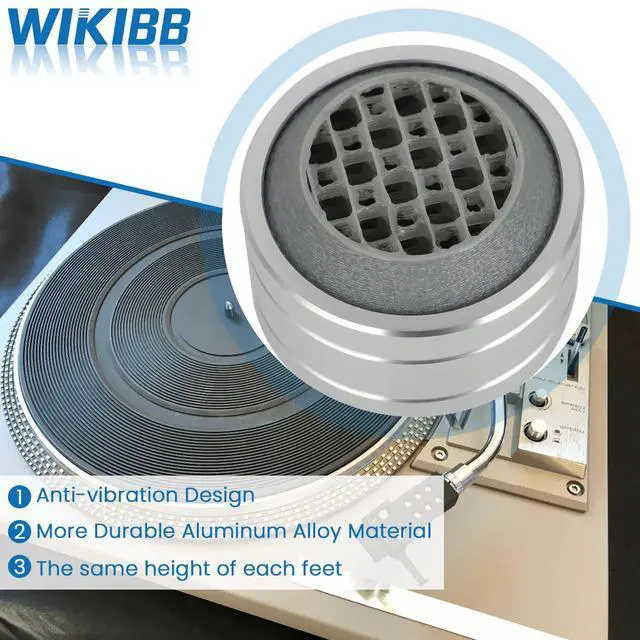 Alt view image 4 of 6 - Turntable Isolation Feet for Pioneer PL-512 PL-514 4 Pack | Fits PL-516 PL-518 PL-540 And PL-560, Aluminum Construction, Anti-Vibration Design, Improves Sound Quality