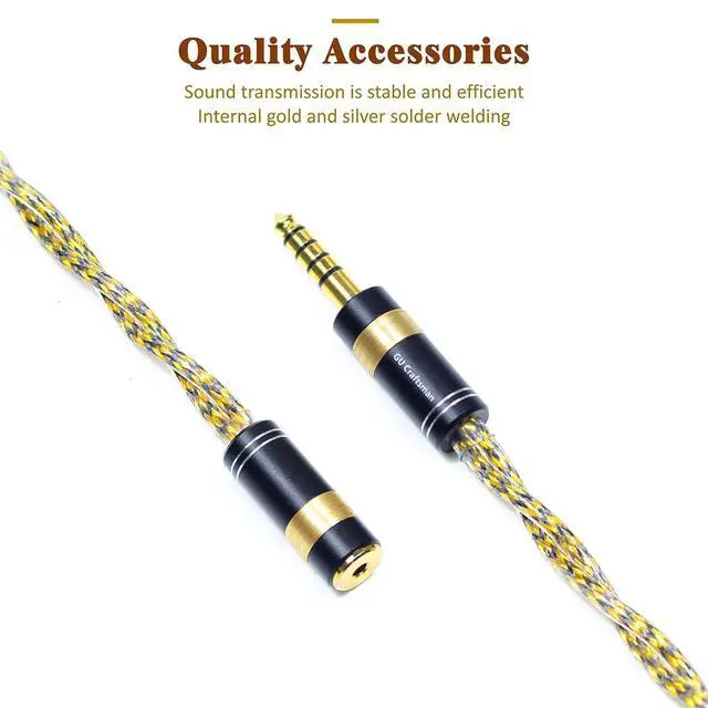 Alt view image 3 of 7 - 4.4mm Male to 2.5mm Female Headphone Adapter Cable, 6N Silver-Plated Oxygen-Free Copper with Metal Shielding Layer IEM Portable Conversion Cable