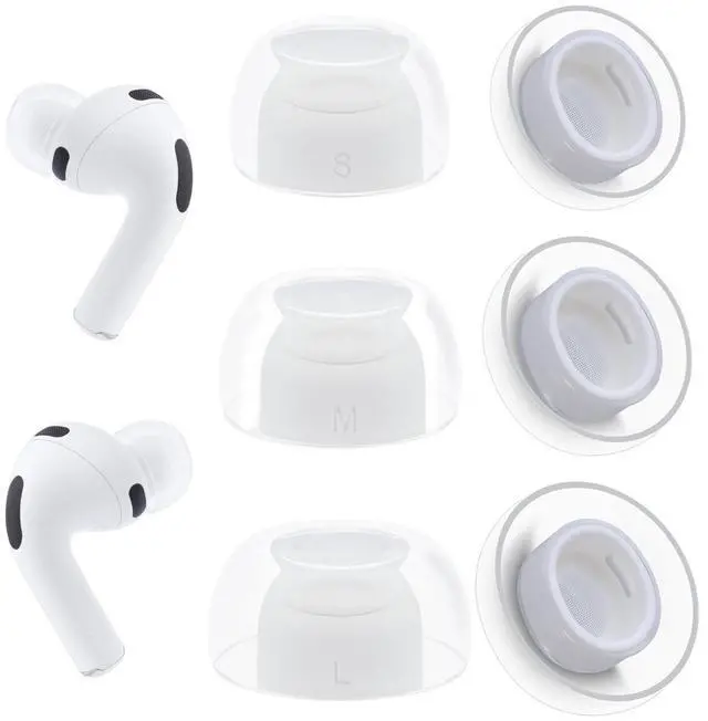 Main image of Replacement Ear Tips for AirPods Pro 3 (3rd Generation 2025), Clear | Premium Soft Silicone, Anti-Slip Eartips, 3 Pairs (S/M/L)