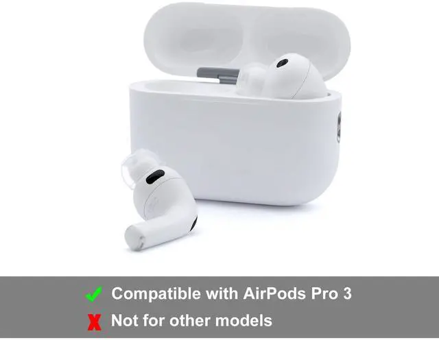 Alt view image 2 of 7 - Replacement Ear Tips for AirPods Pro 3 (3rd Generation 2025), Clear | Premium Soft Silicone, Anti-Slip Eartips, 3 Pairs (S/M/L)
