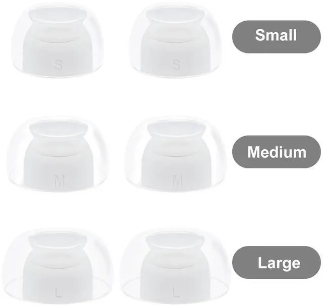 Alt view image 7 of 7 - Replacement Ear Tips for AirPods Pro 3 (3rd Generation 2025), Clear | Premium Soft Silicone, Anti-Slip Eartips, 3 Pairs (S/M/L)