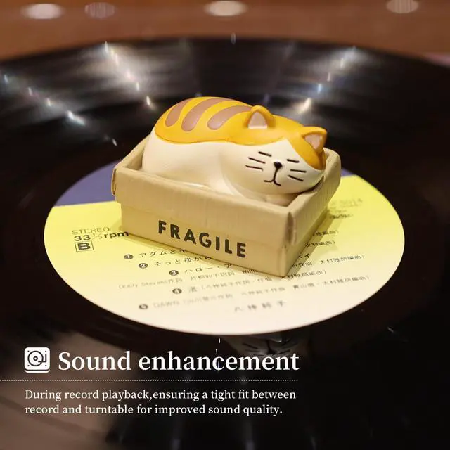 Alt view image 3 of 7 - Record Player Decor Cartoon Turntable Accessory for Vibration Damping LP | Decoration Turntable Weight Clamp (Style D)