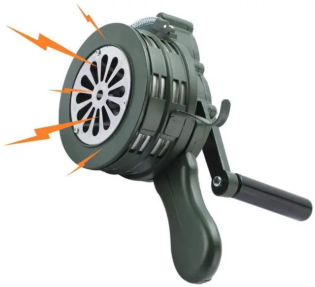 Main image of Handheld Air Raid Siren, 110dB Hand Crank Siren | Aluminum Alloy Hand Crank Siren for Emergency Alerts, Outdoor Activities, Home Use and General Signaling Applications