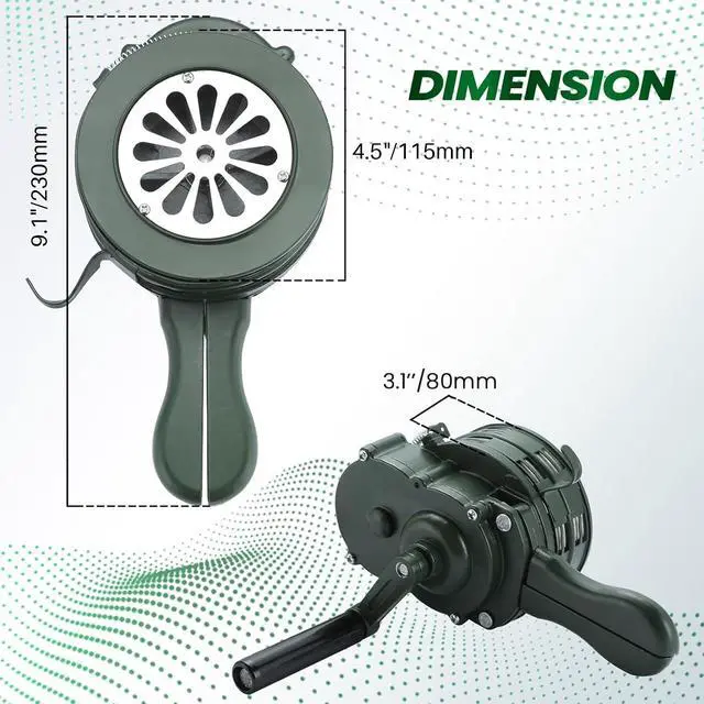 Alt view image 2 of 6 - Handheld Air Raid Siren, 110dB Hand Crank Siren | Aluminum Alloy Hand Crank Siren for Emergency Alerts, Outdoor Activities, Home Use and General Signaling Applications