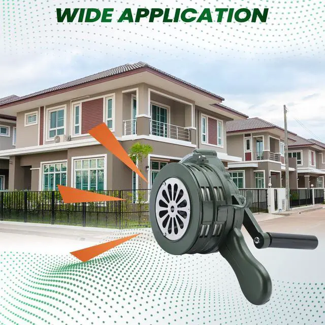 Alt view image 6 of 6 - Handheld Air Raid Siren, 110dB Hand Crank Siren | Aluminum Alloy Hand Crank Siren for Emergency Alerts, Outdoor Activities, Home Use and General Signaling Applications