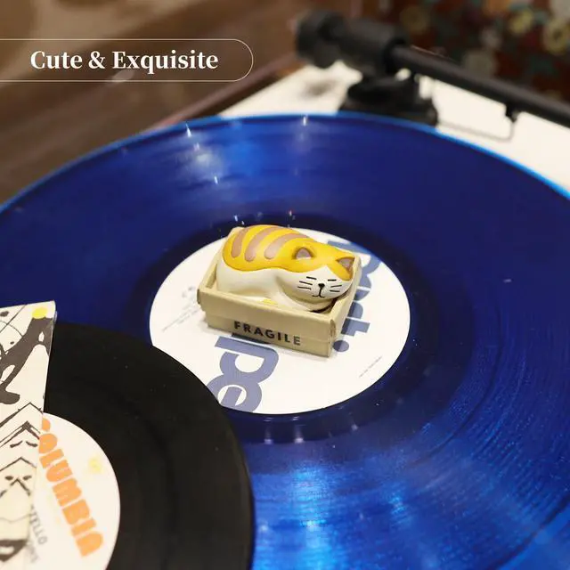 Alt view image 6 of 7 - Record Player Decor Cartoon Turntable Accessory for Vibration Damping LP | Decoration Turntable Weight Clamp (Style D)