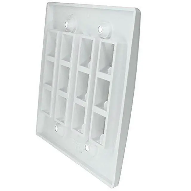 Alt view image 2 of 3 - Keystone Wall Plate Double Gang 12-Port White (1 Piece Flush)