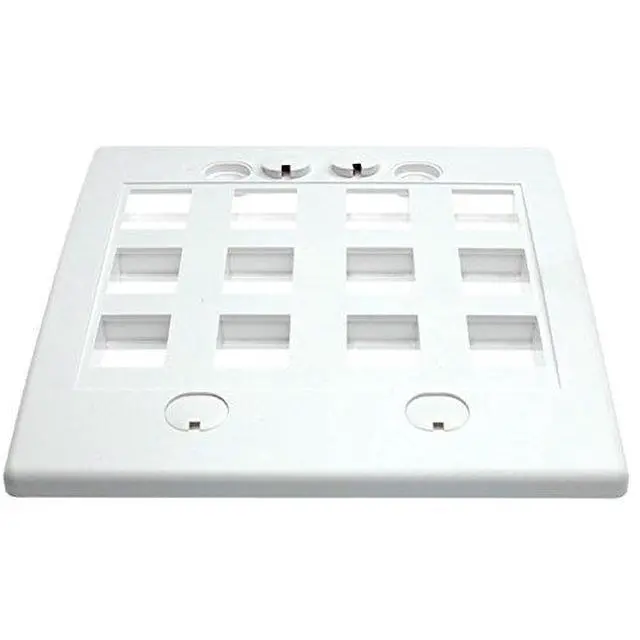 Alt view image 3 of 3 - Keystone Wall Plate Double Gang 12-Port White (1 Piece Flush)