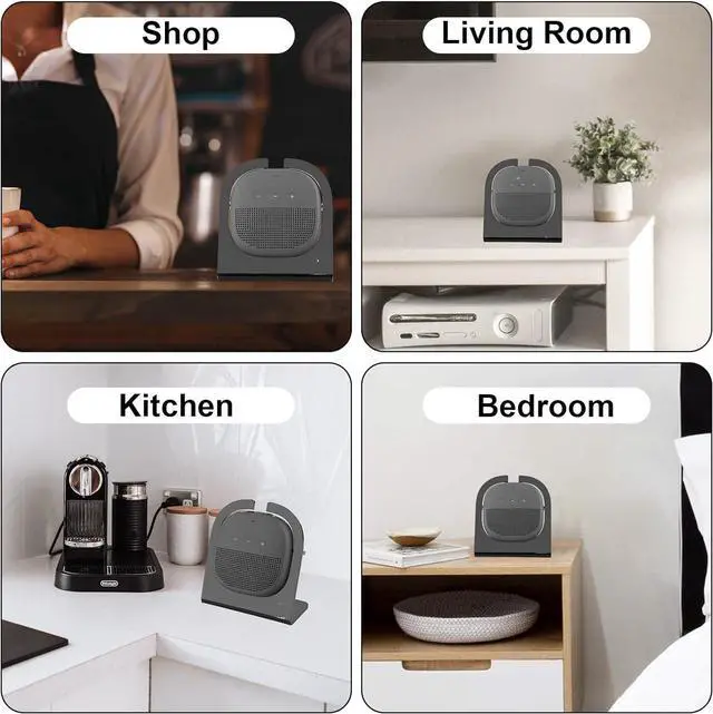 Alt view image 4 of 6 - Desktop Stand for Bose SoundLink Micro Speaker Stand Holder Portable Bluetooth Speaker Anti-Slip Base Stand (Black)
