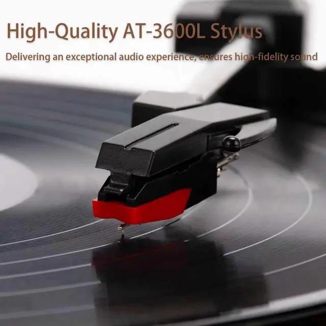Alt view image 3 of 7 - Portable Bluetooth Vinyl Record Player Turntable with Built-in Speakers, Rechargeable, Multiple Speeds (33/45/78 RPM) Retro Vintage Design for Home & Gifts