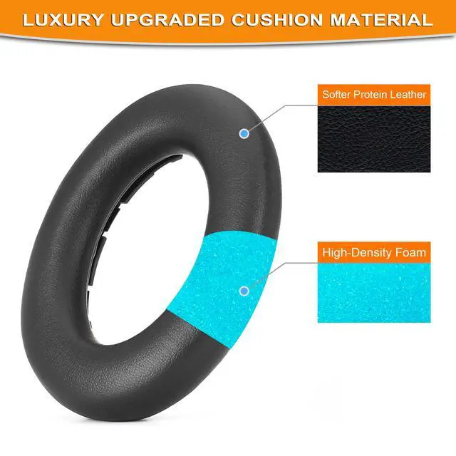 Alt view image 4 of 7 - Ear Pads for Sennheiser Accentum/Accentum Plus Headphones-Black | Replacement EarPads Ear Cushions,Softer Leather and Noise Isolation Foam