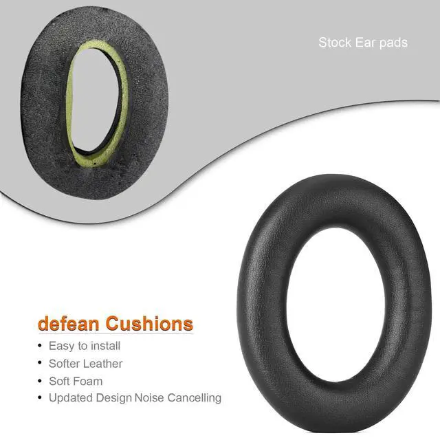 Alt view image 6 of 7 - Ear Pads for Sennheiser Accentum/Accentum Plus Headphones-Black | Replacement EarPads Ear Cushions,Softer Leather and Noise Isolation Foam