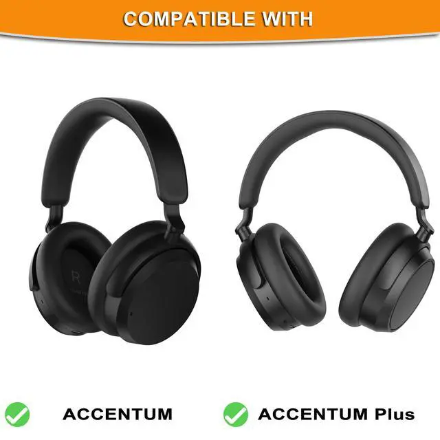 Alt view image 2 of 5 - Replacement EarPads Ear Cushions Compatible with Sennheiser Accentum/Accentum Plus Wireless Headphones,Softer Leather and Noise Isolation Foam (Gold)