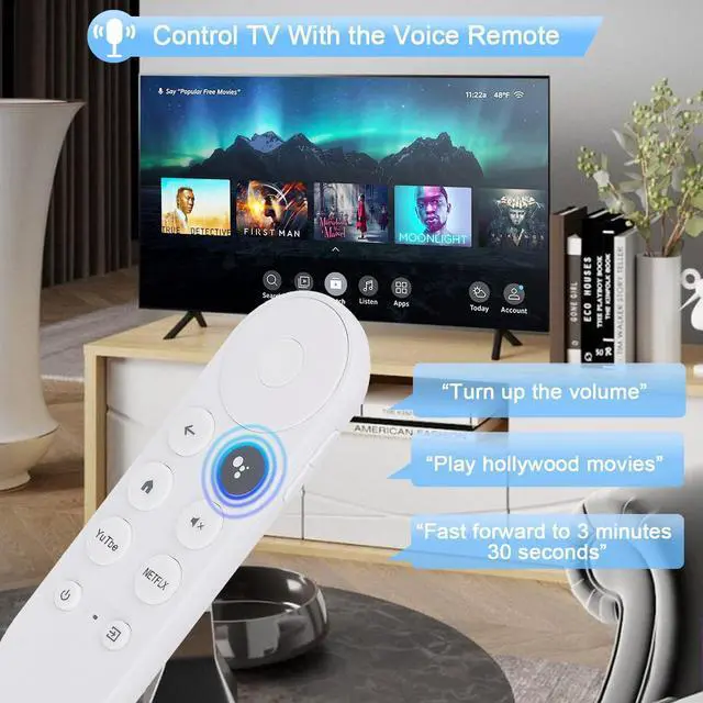 Alt view image 3 of 7 - Replacement Remote for Google Chromecast,for Chromecast with Google TV Remote & Google TV Streamer (Only for Snow Chromecast Google)