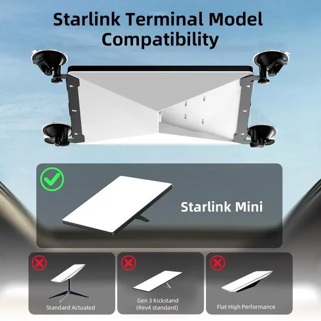 Alt view image 5 of 7 - Starlink Mini Mount, Starlink Mini Suction Cup Mount, Enhanced Suction Cup Design, Easy to Install, Suitable for Starlink Mounts on Car Sunroofs, RVs, Boats and Planes