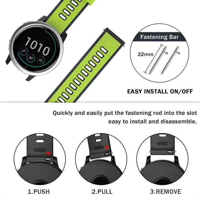 Alt view image 6 of 7 - 22mm Watch Band for Vivoactive 4/Venu 2/3/Gear S3 Frontier/Classic