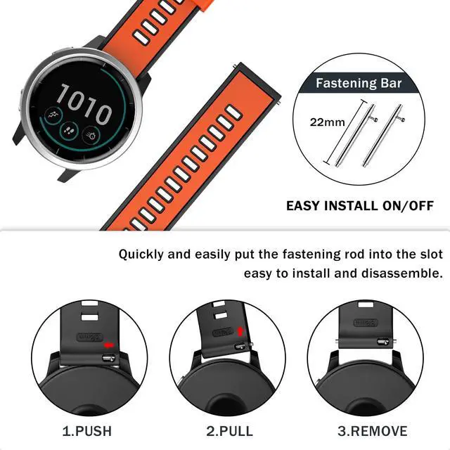Alt view image 6 of 7 - 22mm Watch Band for Vivoactive 4/Venu 2/3/Gear S3 Frontier/Classic