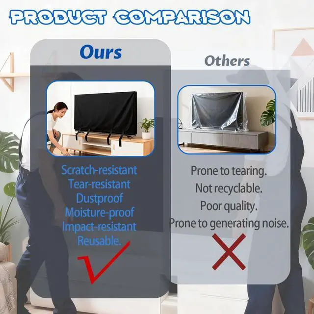 Alt view image 3 of 7 - TV Moving Box Protector 70-75in | Dustproof and scratch-resistant. Ideal for TV transportation, pet scratching, renovation, and furniture moving