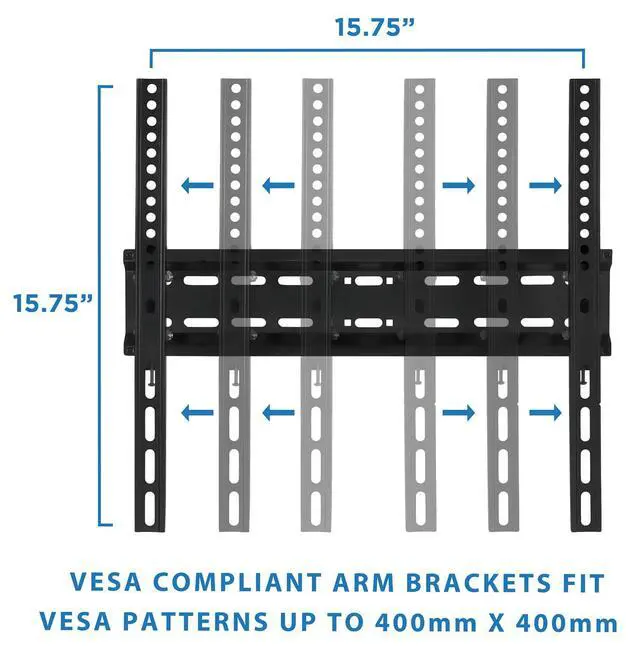 Alt view image 5 of 6 - Tilting TV Wall Mount, 30-55", 77 lbs | Low profile 2" bracket fits LED, LCD & plasma flat screen TVs, max VESA 400x400