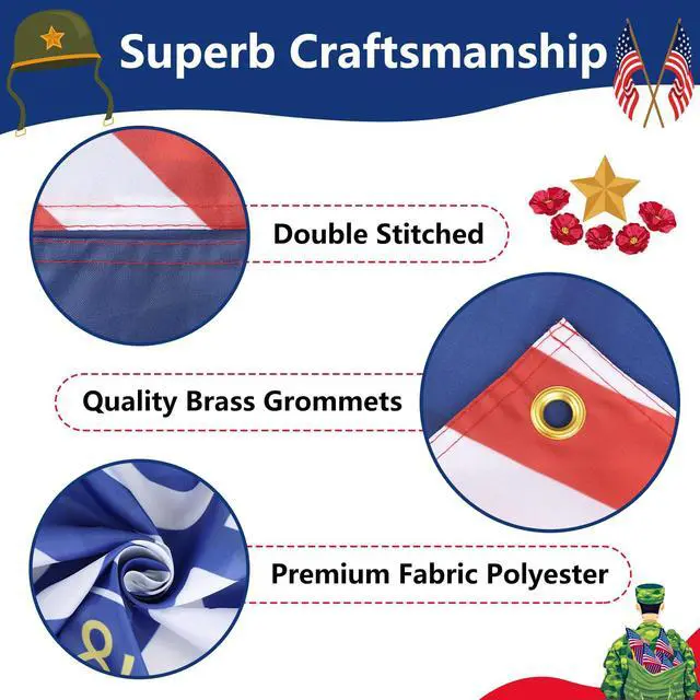 Alt view image 3 of 7 - Memorial Day Decorations Banner 72" x 48" Backdrop | Remember and Honor Happy Memorial Day Soldiers Patriotic Party Decorations for Indoor Outdoor Room,Wall,Fence Decorations