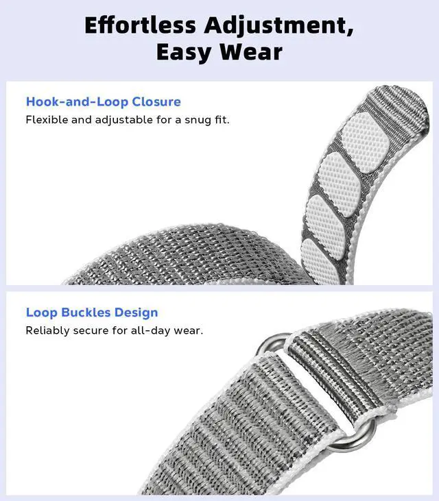 Alt view image 3 of 5 - Loop Bands Compatible with Hume Health Band 1.0 | Soft Breathable Adjustable Nylon Strap, Hook&Loop Closure, Sport Replacement Strap, for Women Men, Fitness Tracker Wristband