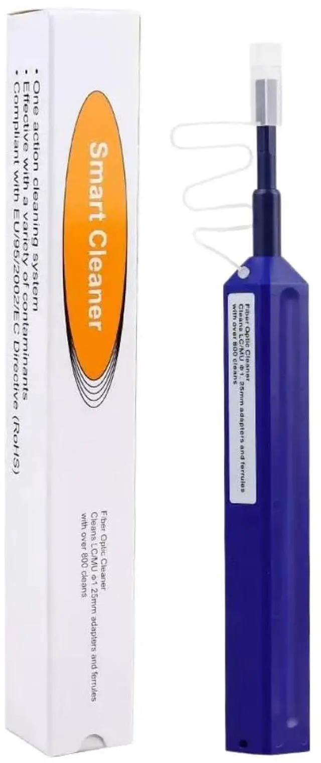 Main image of Fiber Pen Cleaner for LC/MU Connectors, 1.25mm UPC/APC Ferrule Cleaner, One-Push Fiber Optic Cleaning Tool with Extendable Probe (2.38 to 3.63), 800+ Cleans per Unit, Anti-Static 1 Pack
