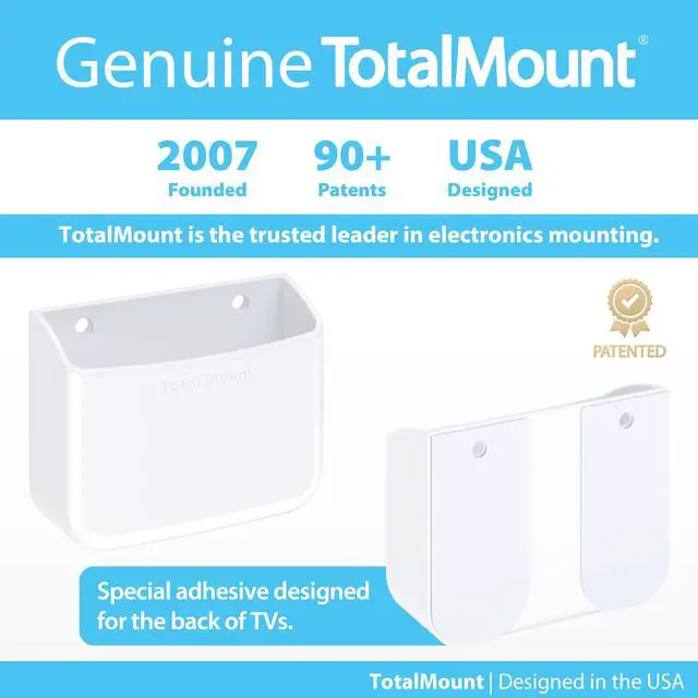 Alt view image 6 of 6 - Universal Remote Holder Place on Wall or Back of TV | Designed in the USA Premium, White Remote Control Holder (Large)