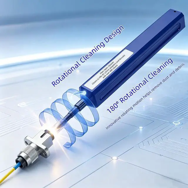Alt view image 3 of 6 - Fiber Pen Cleaner for LC/MU Connectors, 1.25mm UPC/APC Ferrule Cleaner, One-Push Fiber Optic Cleaning Tool with Extendable Probe (2.38 to 3.63), 800+ Cleans per Unit, Anti-Static 1 Pack