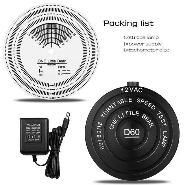 Alt view image 6 of 6 - Nobsound D60 50 / 60Hz Stroboscopic Speed Strobe Light Tachometer Disc for Turntable LP Record Player