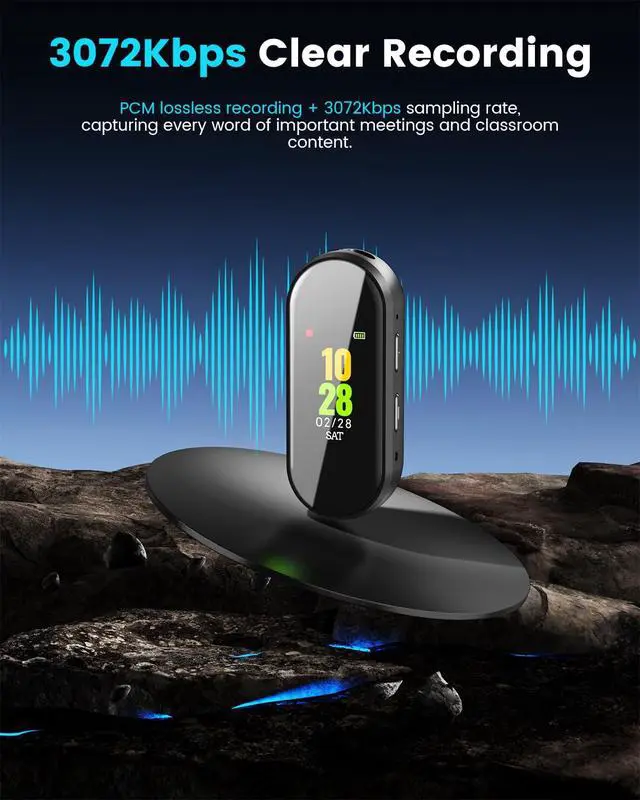 Alt view image 2 of 6 - 16GB Digital Voice Recorder, 4-in-1 New Upgraded Noise Reduction Hi-Fi Pure Sound Quality, 3072Kbps Audio Activated Voice Recorder for Your Lectures, Meetings, and Classes