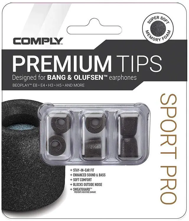 Alt view image 6 of 6 - Memory Foam Replacement Ear Tips, Black, Large (3 Pairs) | For Bang and Olufsen Play Beoplay Earbuds, Ultimate Comfort, Secure Fit, Superior Noise Isolation