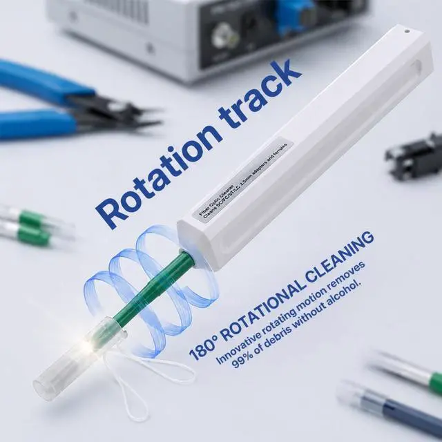 Alt view image 4 of 6 - Fiber Optic Pen Cleaner for SC/ST/FC, 2.5mm UPC/APC Ferrule Cleaner,One-Push Fiber Optic Cleaning Tool with Extendable Probe (2.38 to 3.63), 800+ Cleans per Unit, Anti-Static,- 1 Pack