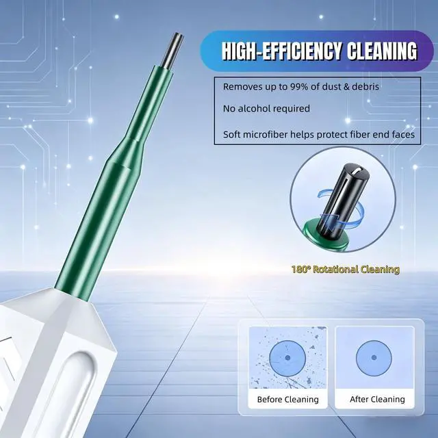 Alt view image 3 of 6 - Fiber Optic Pen Cleaner for SC/ST/FC, 2.5mm UPC/APC Ferrule Cleaner,One-Push Fiber Optic Cleaning Tool with Extendable Probe (2.38 to 3.63), 800+ Cleans per Unit, Anti-Static,- 1 Pack