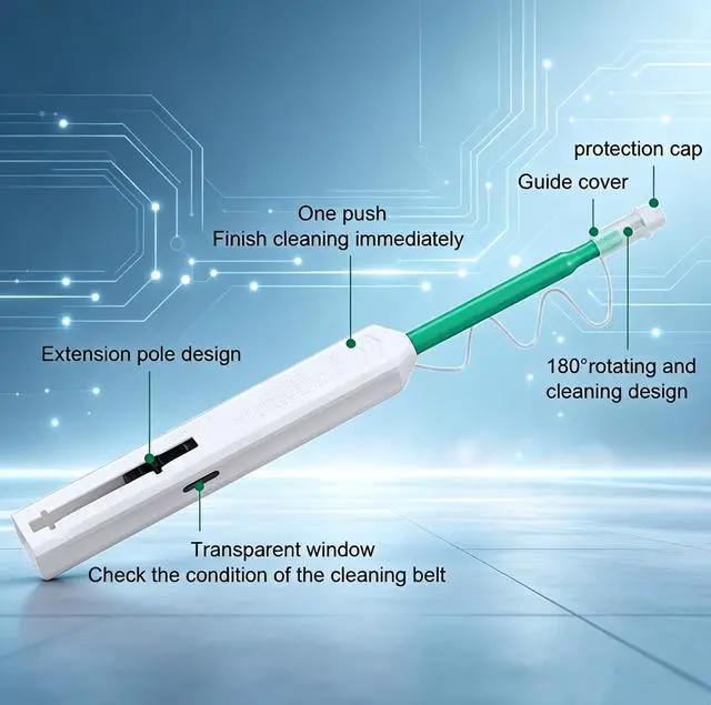 Alt view image 6 of 6 - Fiber Optic Pen Cleaner for SC/ST/FC, 2.5mm UPC/APC Ferrule Cleaner,One-Push Fiber Optic Cleaning Tool with Extendable Probe (2.38 to 3.63), 800+ Cleans per Unit, Anti-Static,- 1 Pack