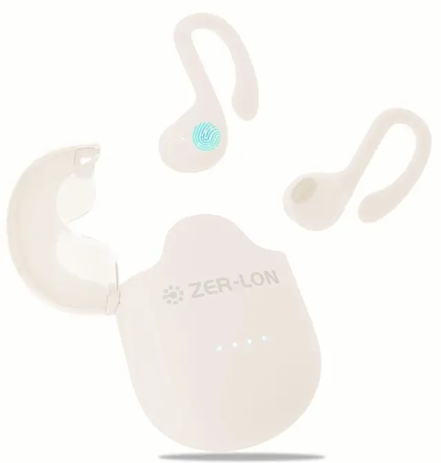Main image of Wireless Earbuds, Bluetooth 5.3 Headphones 60hrs Playtime Noise Cancelling Wireless Headphones Waterproof Over-Ear Buds with Earhooks Built-in Mic Headset for Workout Sports (Cream)