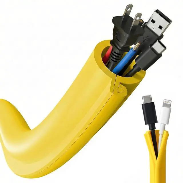 Main image of Silicone Cable Cord Cover Protector, Flexible Wire Loom Tubing Cable Sleeve Cover Organizer for Protect Pet from Chewing Cable Cord Insulation Protection