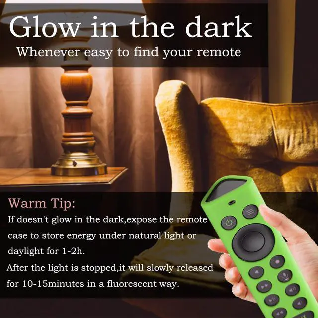 Alt view image 4 of 7 - Silicone Protective Cover for NVIDIA Shield TV Pro 4K HDR Remote Green&Blue | Protective Controller Sleeve for Shield TV Pro/4K HDR,Anti-Slip,Shockproof,Glow in the Dark,TV remote controls