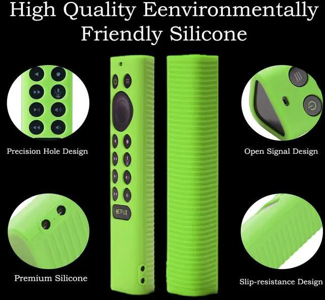 Alt view image 3 of 7 - Silicone Protective Cover for NVIDIA Shield TV Pro 4K HDR Remote Green&Blue | Protective Controller Sleeve for Shield TV Pro/4K HDR,Anti-Slip,Shockproof,Glow in the Dark,TV remote controls