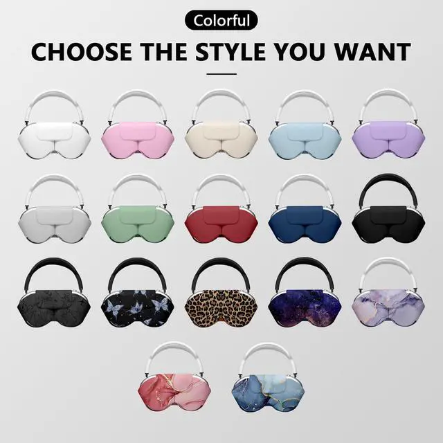 Alt view image 7 of 7 - 5-in-1 Compatible with AirPods Max Case, Leather & Silicone | Cover Set with Sleep Mode, Soft PU Leather Anti-Dust Accessories, Lightweight Shockproof for Apple Headphones