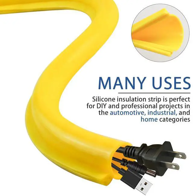 Alt view image 4 of 7 - Silicone Cable Cord Cover Protector, Flexible Wire Loom Tubing Cable Sleeve Cover Organizer for Protect Pet from Chewing Cable Cord Insulation Protection