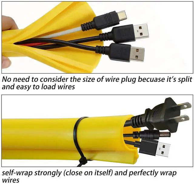 Alt view image 7 of 7 - Silicone Cable Cord Cover Protector, Flexible Wire Loom Tubing Cable Sleeve Cover Organizer for Protect Pet from Chewing Cable Cord Insulation Protection
