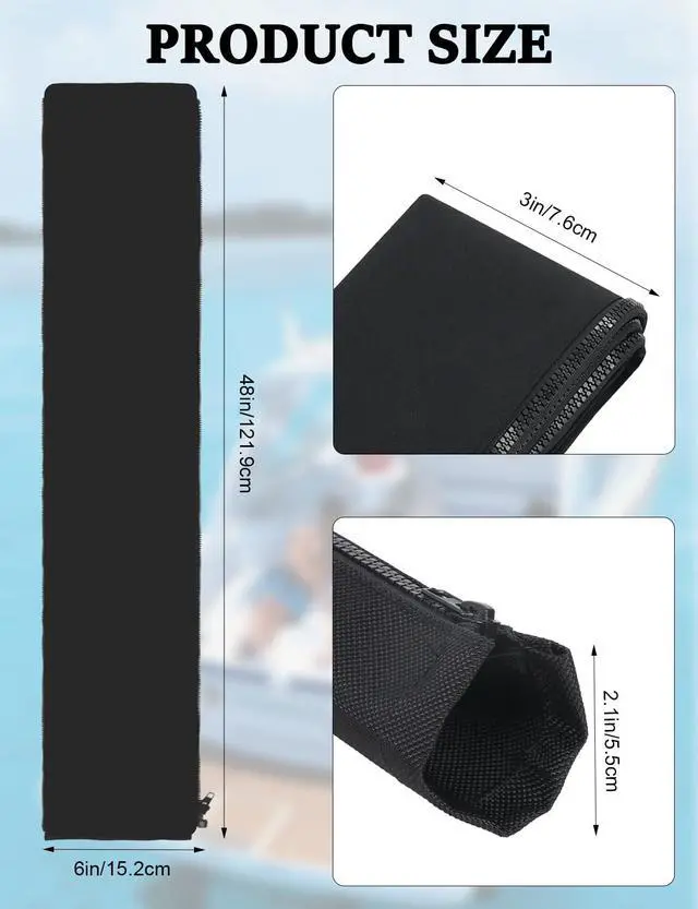 Alt view image 4 of 7 - 48 Inch Zippered Rigging Sleeve,Trolling Motor Cable Organizer Sleeve, Zippered Heavy Duty 600D Waterproof Marine Cable Jacket, Universal Fit for Yacht Cable Management Kit
