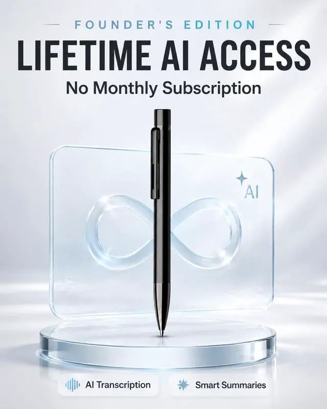 Alt view image 5 of 6 - AI Voice Recorder Pen - App Transcription & Translation (32GB, No Fee) | Write and record in one tool. Includes app control, noise reduction, 120+ languages, USB file access and 3 ink refills