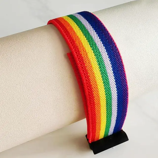 Alt view image 4 of 5 - Stretchy Bands Compatible for WHOOP 5.0 One, Peak and Life - Breathable Nylon Strap Wristband - Soft, Comfort, Durability, Easy to Use and Adjustable Not Compatible for Gen 4