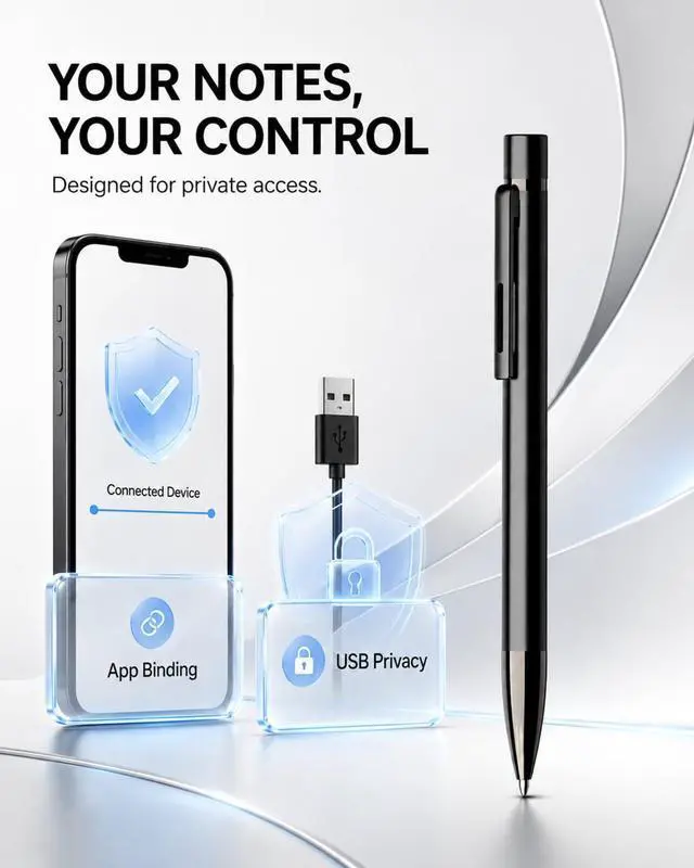 Alt view image 6 of 6 - AI Voice Recorder Pen - App Transcription & Translation (32GB, No Fee) | Write and record in one tool. Includes app control, noise reduction, 120+ languages, USB file access and 3 ink refills